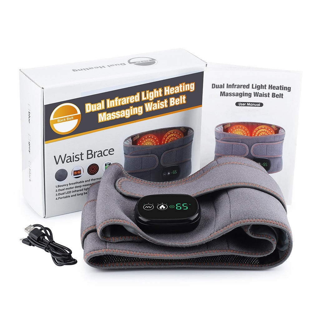 Adjustable Hot Compress Lumbar Massage Lower Back Brace Belt Pain Relief Far Infrared Heating Waist Massager - V.I.P Digital Presence