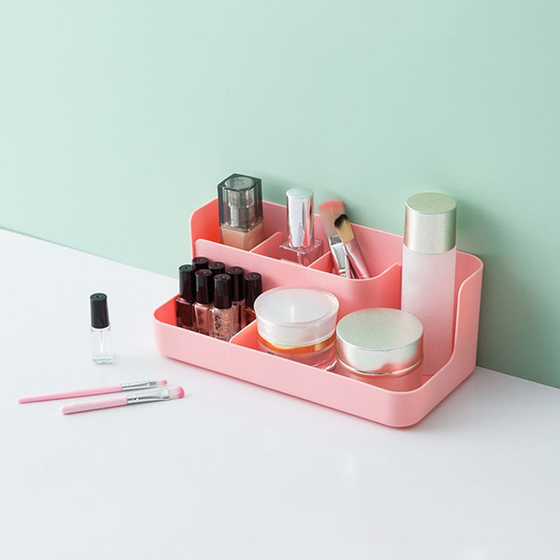 1pc Desktop Sundries Finishing Container Cosmetic Storage Partition Box Makeup Holder Stand Toiletries Plastic Case Organizer - V.I.P Digital Presence
