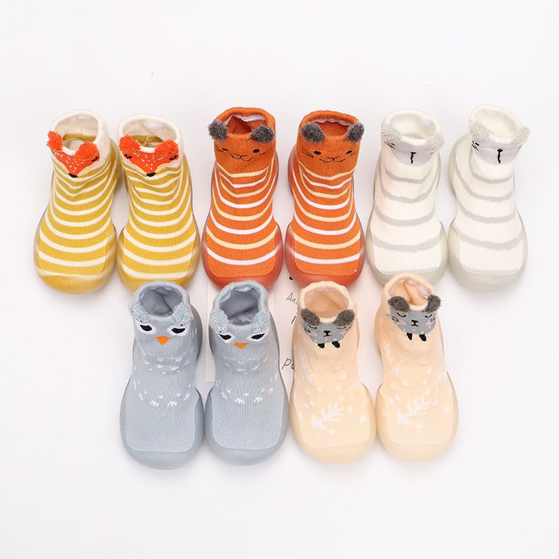 Baby cartoon walking shoes, cute multi-color children's floor socks, soft soled anti slip knitted shoes - V.I.P Digital Presence