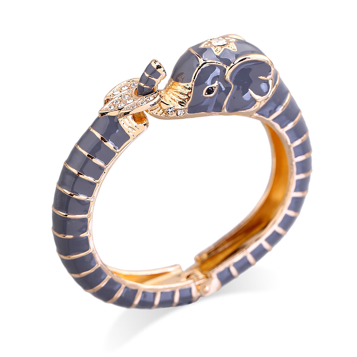European and American fashion jewelry elephant enamel oil drip alloy open bracelet - V.I.P Digital Presence