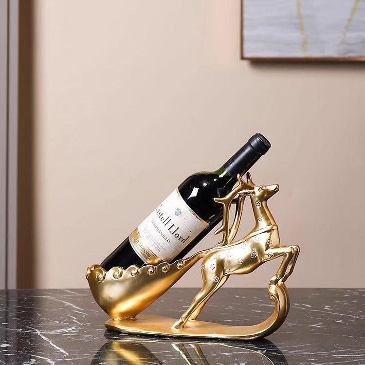 Creative Golden Deer Wine Rack Living Room Wine Cabinet Decoration Home TV Cabinet Decoration Red Wine Rack Decorative Crafts - V.I.P Digital Presence