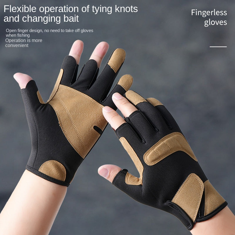 Fishing gloves professional grade winter men's and women's exclusive exposed three finger waterproof non stick bait, hand picked - V.I.P Digital Presence