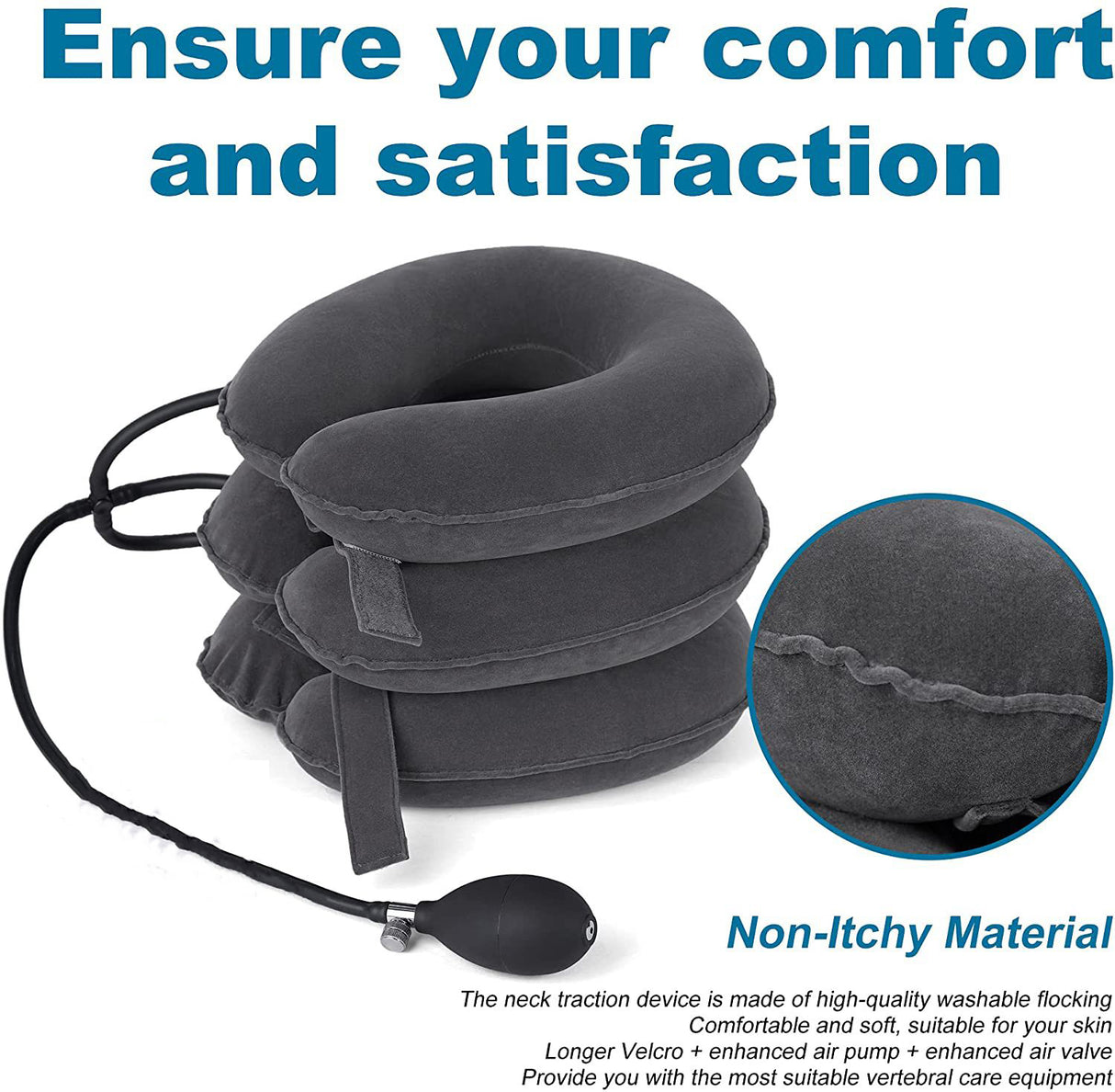 Cervical Traction Device Neck Support Pillow Inflatable Adjustable Neck Stretcher Three-Layer Inflatable Neck Pillow - V.I.P Digital Presence