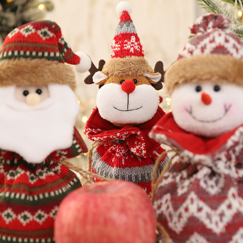 New 3D Knitted Fabric Doll Apple Bag Christmas Decorations Children's Day Gift Bundle Pocket Candy Bag - V.I.P Digital Presence