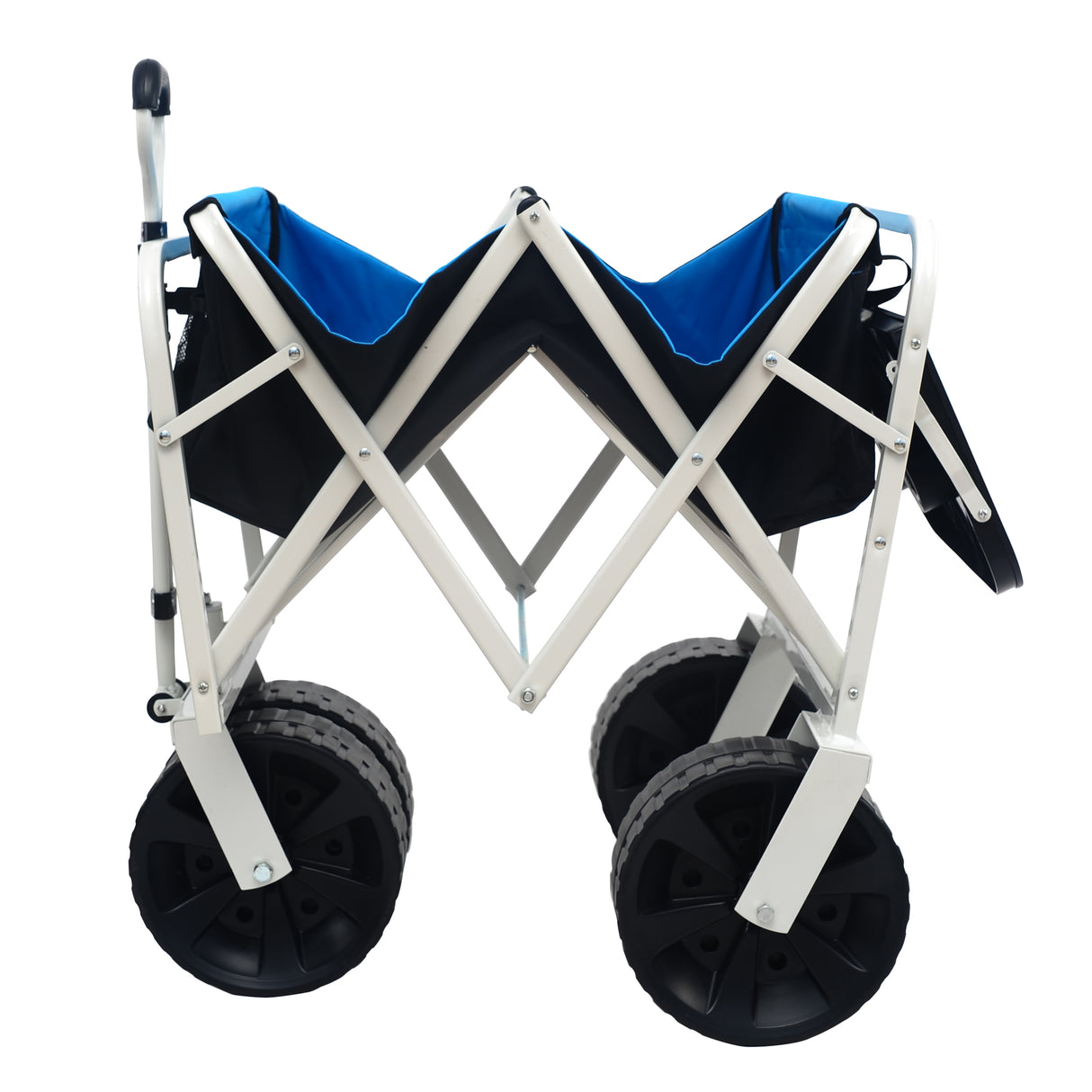 Folding Wagon Garden Shopping Beach Cart (white) - V.I.P Digital Presence