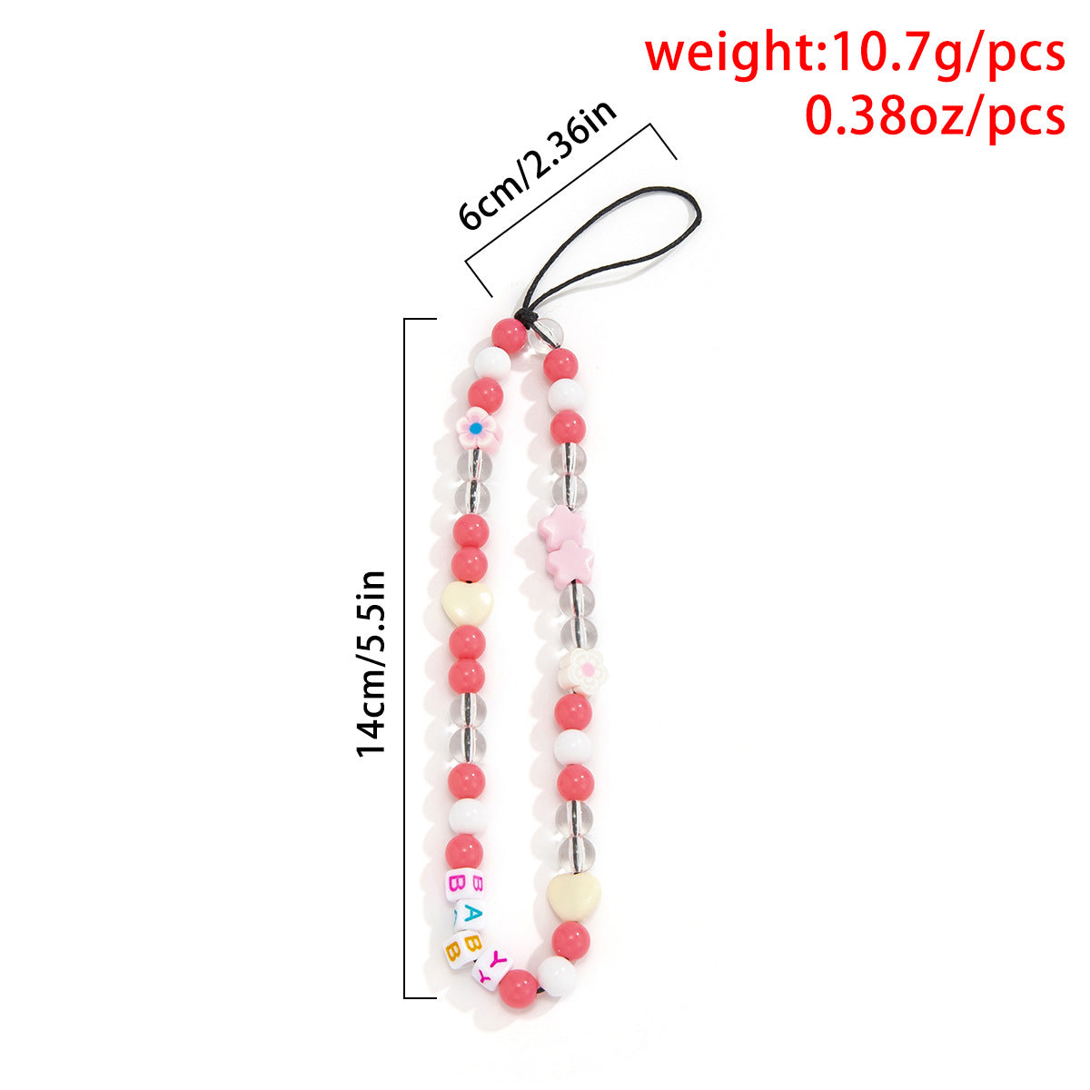 Fashion daisy acrylic letter bag, mobile phone hanging chain, handmade bead weaving accessories - V.I.P Digital Presence