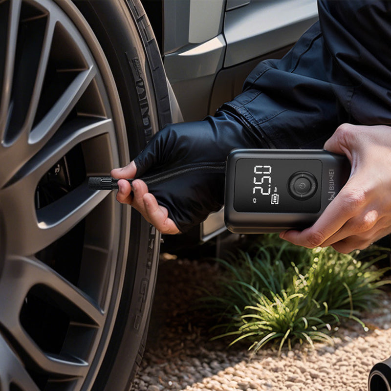 150PSI Rechargeable Electric Tire Pump with Light & LCD: for cars, bikes - V.I.P Digital Presence