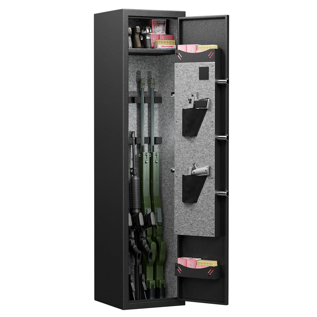 3-4 rifle and handgun safes, quick fingerprint with detachable rack and 2 adjustable gun slots - V.I.P Digital Presence