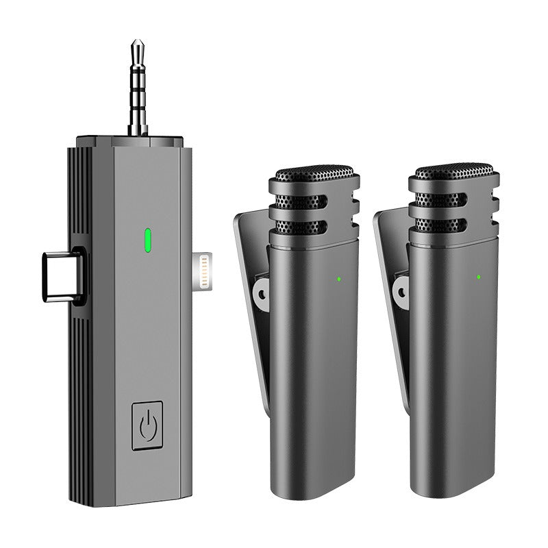 Wireless lavalier microphone 3-in-1 mobile phone camera sound card AI noise reduction Tiktok live broadcast wireless microphone - V.I.P Digital Presence