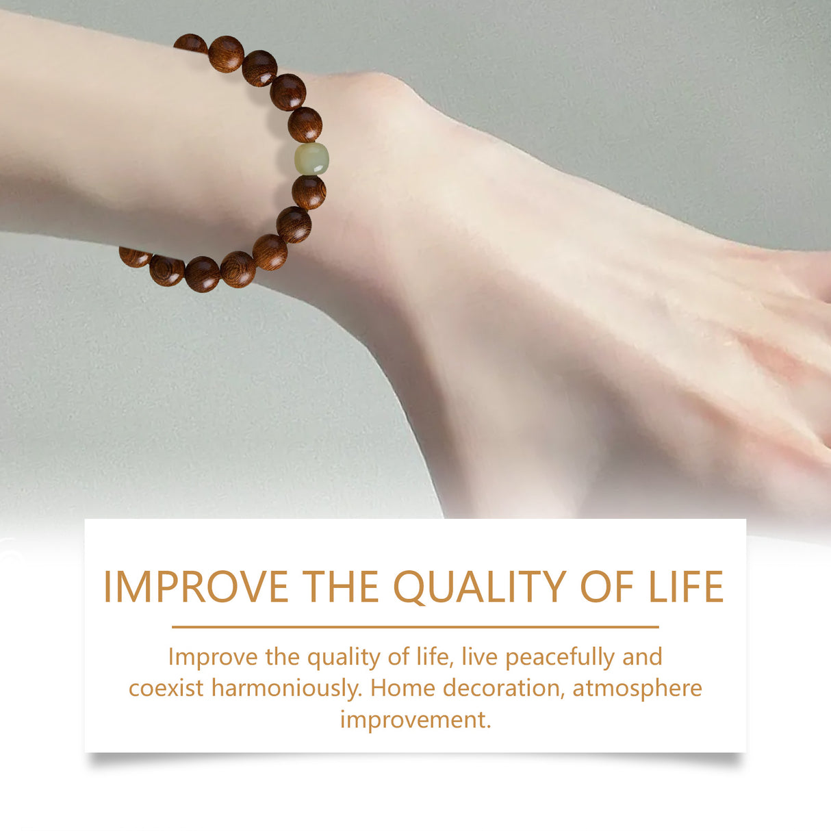 Gold Wire Sandalwood Bead String New Chinese Style Simple Minority Sense Ancient Style Style Play Decorative Bracelet - V.I.P Digital Presence