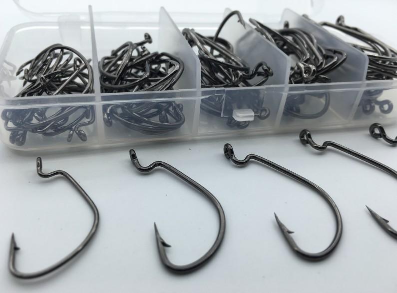 Rompin 100pcs/box High carbon Steel Fishing Hooks Crank Lead Sharp worm 2# 1# 1/0# 2/0# 3/0# mix size - V.I.P Digital Presence