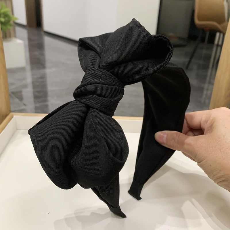 Black multi-layer bow with wide edge headband - V.I.P Digital Presence