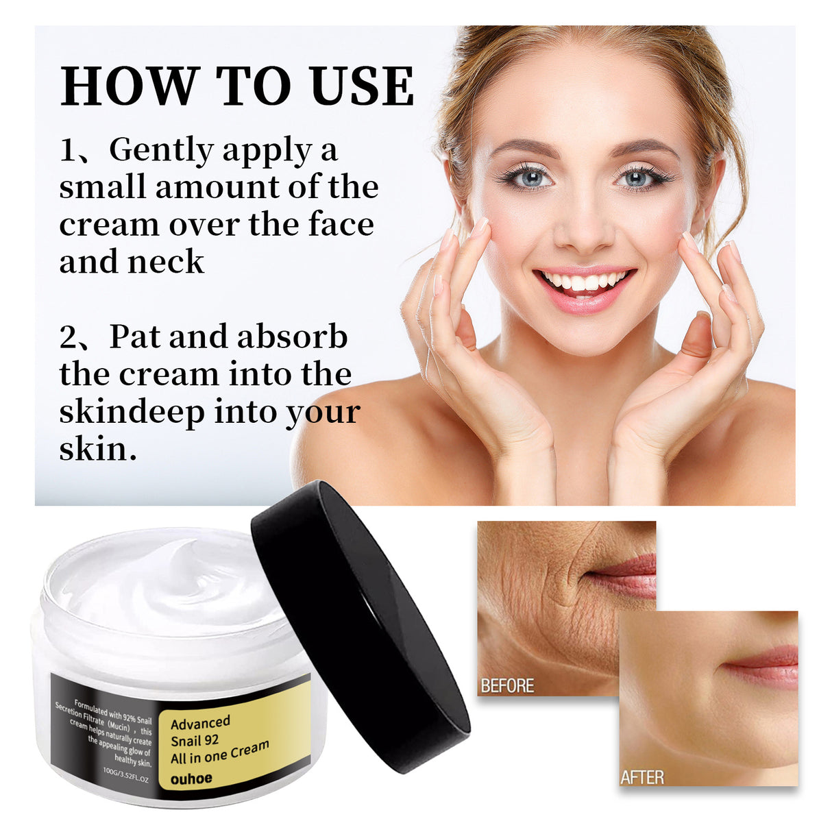 Snail Cream Gentle, Nourishing, Hydrating And Firming Facial Skin Moisturizing Care Essence - V.I.P Digital Presence