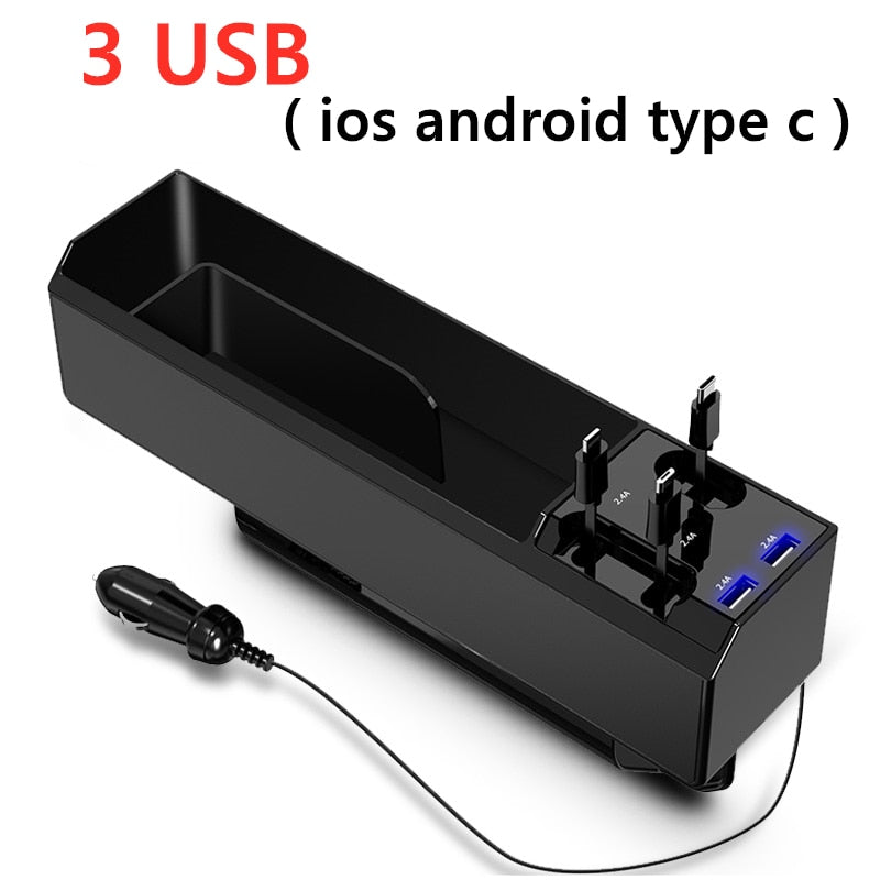 Fast Charging Car Seat Crevice Storage Box Seat Gap Slit Pocket Catcher Organizer Universal Car Seat Organizer Card Phone Holder - V.I.P Digital Presence