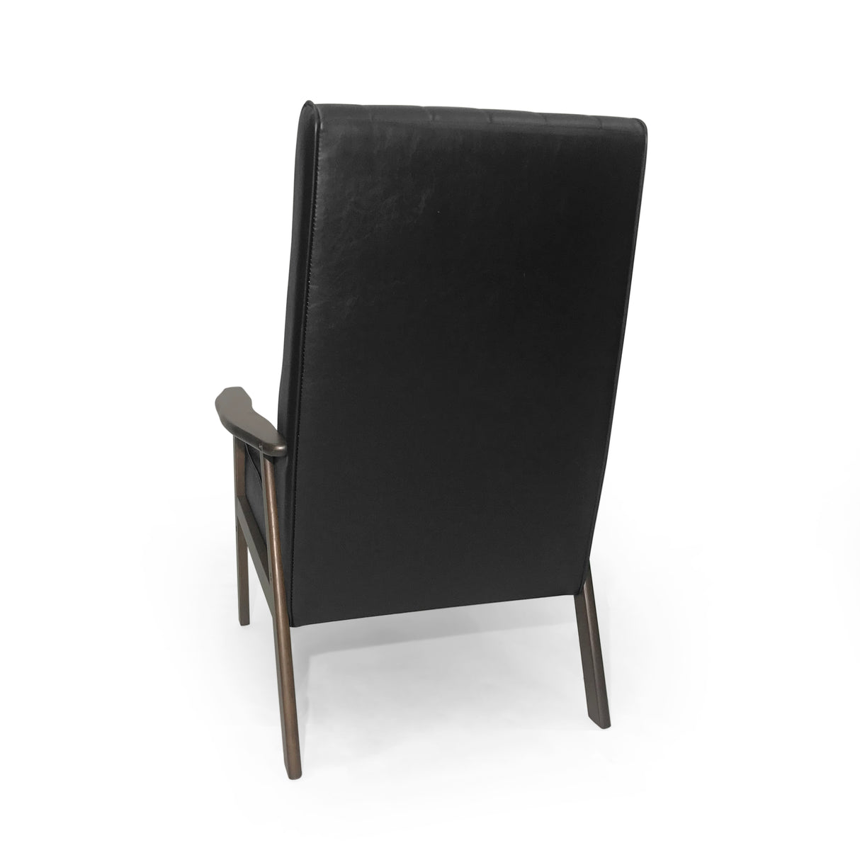 Mid Century Modern Upholstered Accent Chair, Matte Black Faux Leather - V.I.P Digital Presence