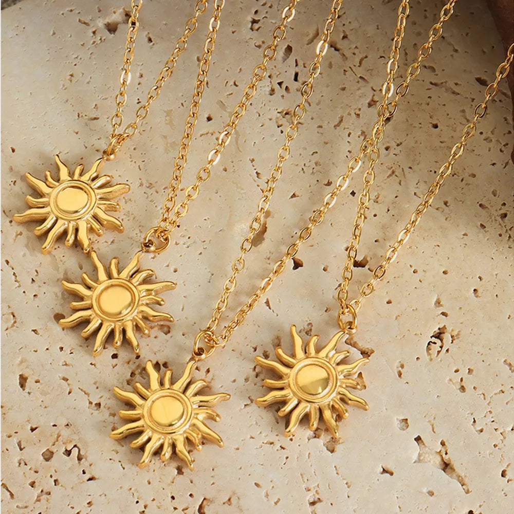 Clavicle chain fashionable and simple small sun pendant titanium steel necklace for women - V.I.P Digital Presence