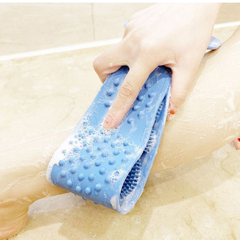 Hot Body Wash Silicone Body Scrubber Belt Double Side Shower Exfoliating Belt Removes Bath Towel - V.I.P Digital Presence