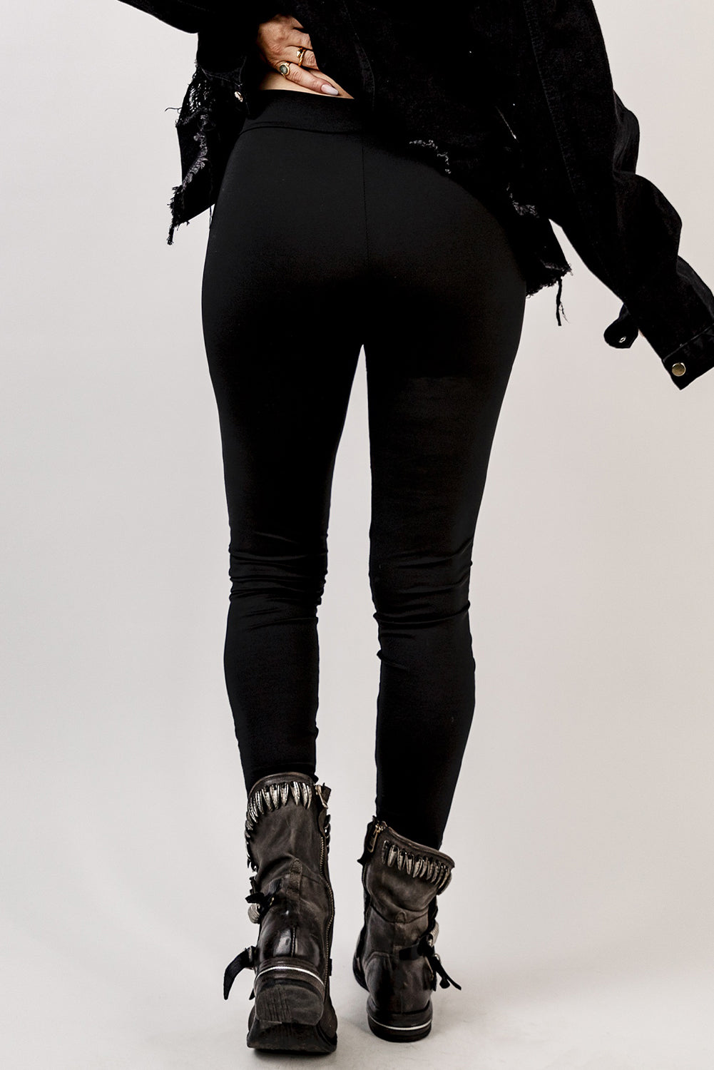 Black Grommet Lace Up Front Leggings - V.I.P Digital Presence