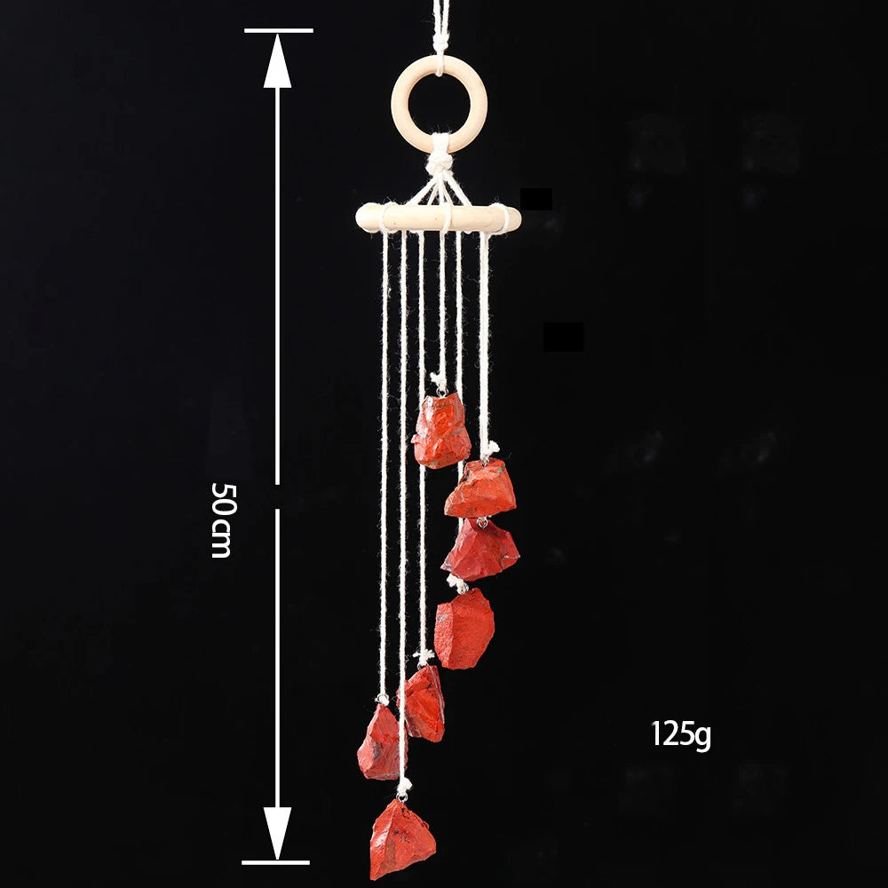 Natural crystal raw stone wind chime paper box set handmade DIY weaving home decoration car interior pendant - V.I.P Digital Presence