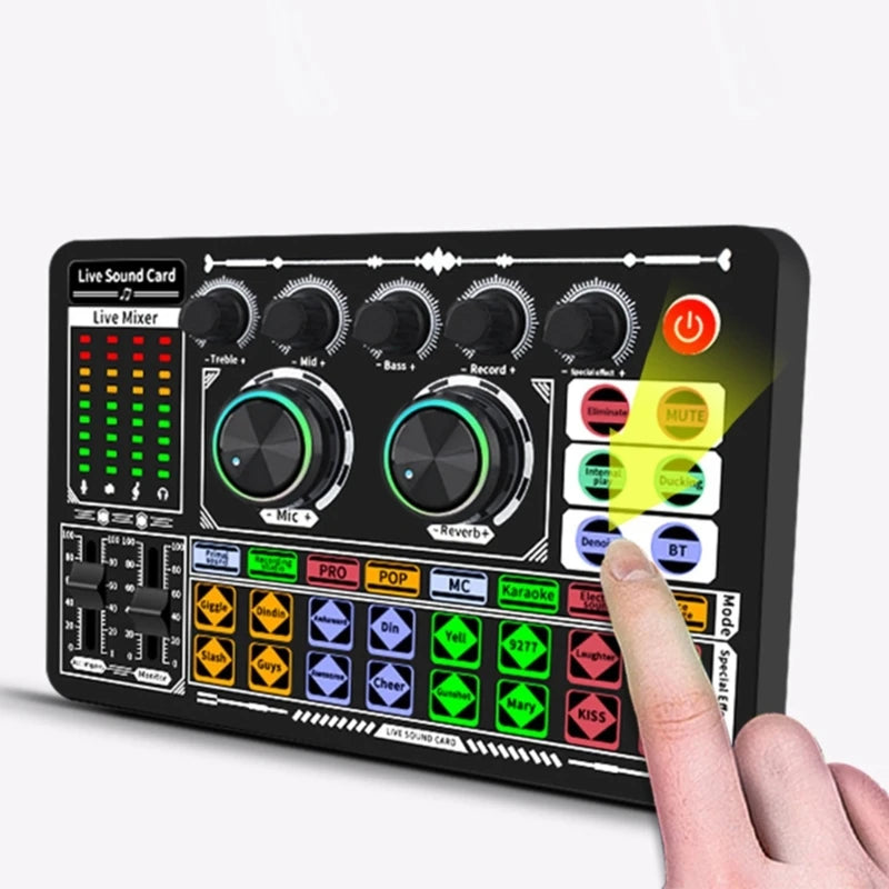F999 Mixer Podcast Sound Board Live Sound Card for Live Recording Home KTV - V.I.P Digital Presence