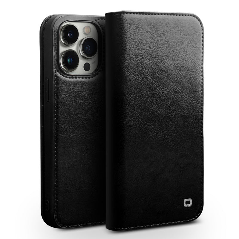 Suitable for iPhone 16 Promax phone case leather flip cover Apple 15 13 phone protective case card insertion - V.I.P Digital Presence