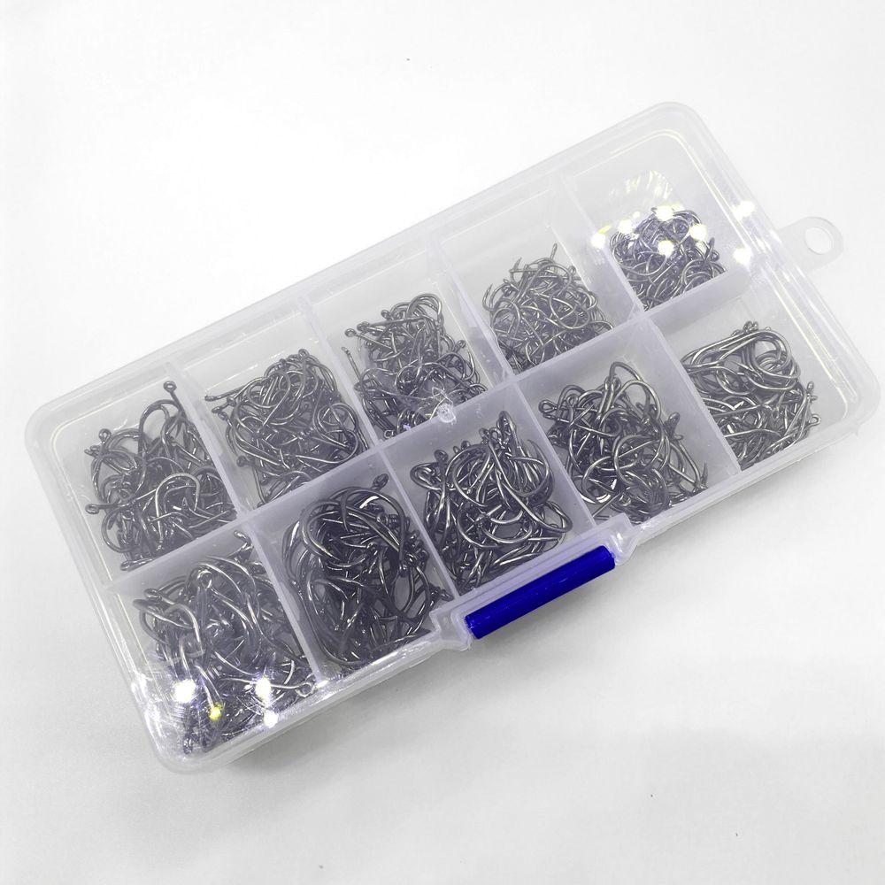 Rompin 500pcs/set mixed size #3~12 high carbon steel carp fishing hooks pack with hole with Retail Original box Jigging Bait - V.I.P Digital Presence