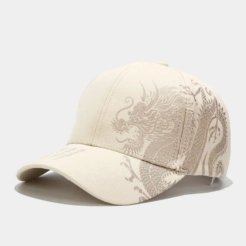 Men and women universal new Chinese dragon printing paragraph duck tongue cap pattern neutral wind adjustable baseball cap - V.I.P Digital Presence