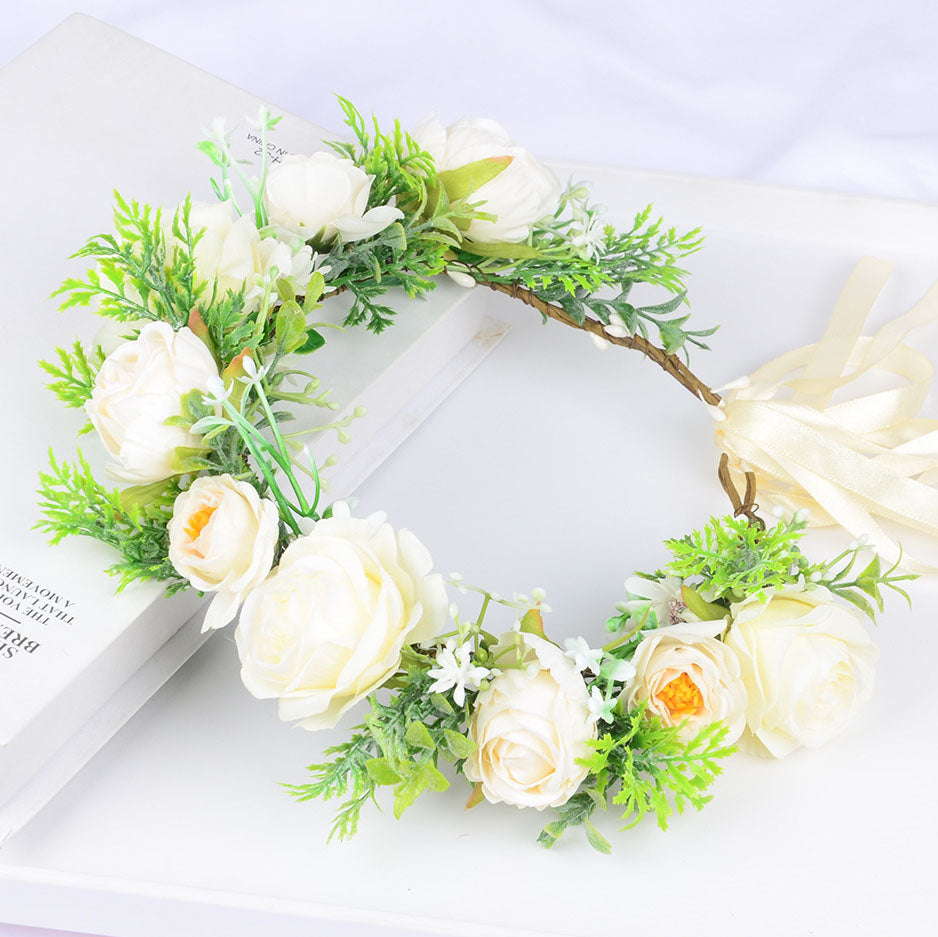 Hawaiian Wreath Bridal Fairy Simulation Starry Sky Flower Headwear Children's Photography Hair Accessories Hair Hoops - V.I.P Digital Presence