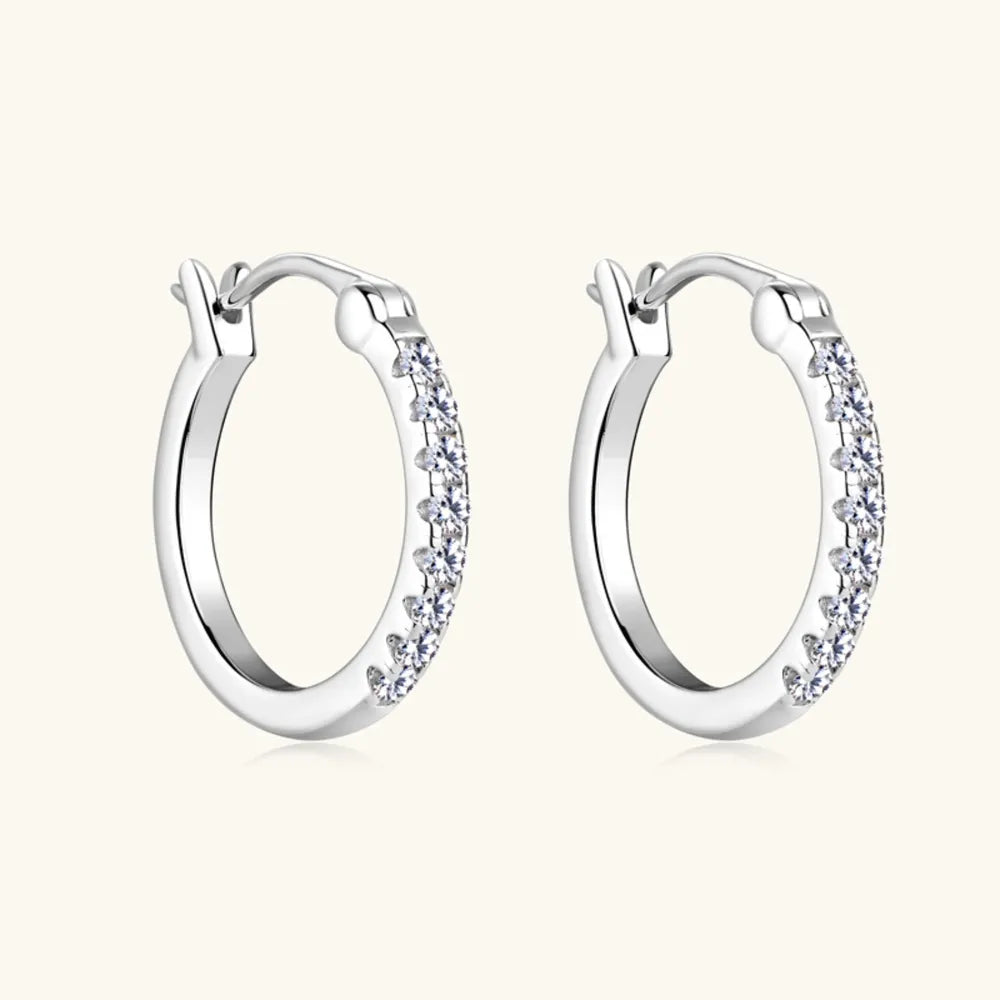 925 Sterling Silver Moissanite Huggie Earrings - V.I.P Digital Presence