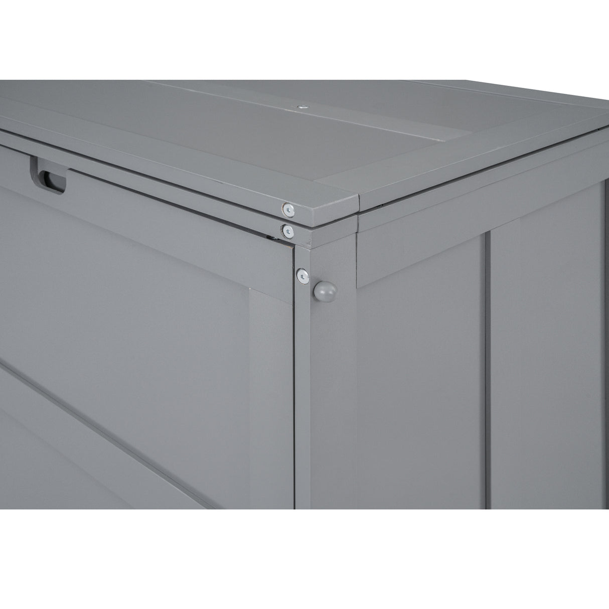 Queen Size Murphy Bed with Rotable Desk Gray