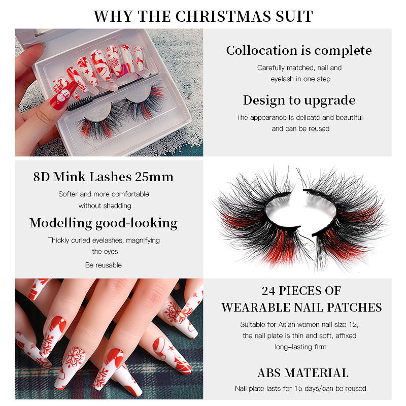 Christmas Nail Enhancement Eyelash Tool Set False Eyelash Decoration Color Mink Hair Beauty Tool - V.I.P Digital Presence