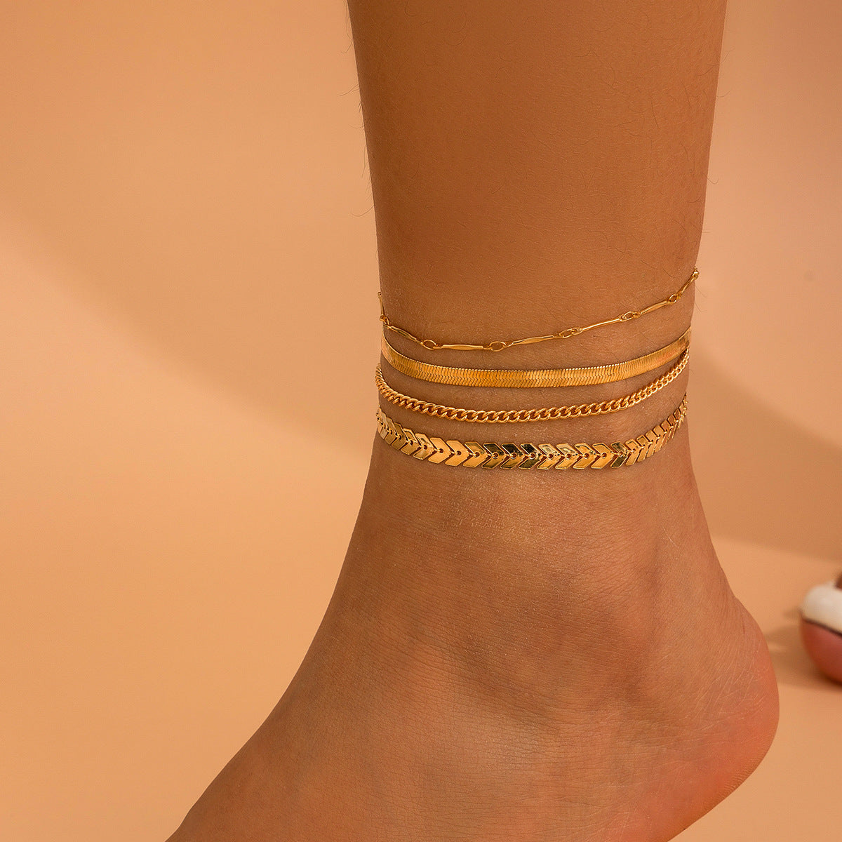 Love Beaded Punk Chain Foot Chain Set Hip Hop Personalized Snake Bone Chain Foot - V.I.P Digital Presence