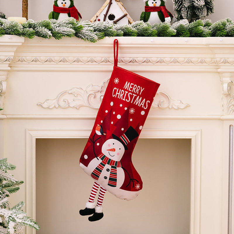 Christmas decorations, colorful prints, Christmas socks, Santa Claus gift socks, snowman gift bags, red and green leg hanging Christmas socks - V.I.P Digital Presence