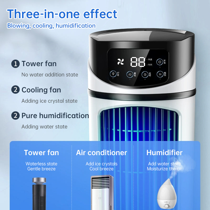 Six - speed timed silent AC cooling fan, new mini portable AC, USB air cooler, bladeless electric fan. - V.I.P Digital Presence