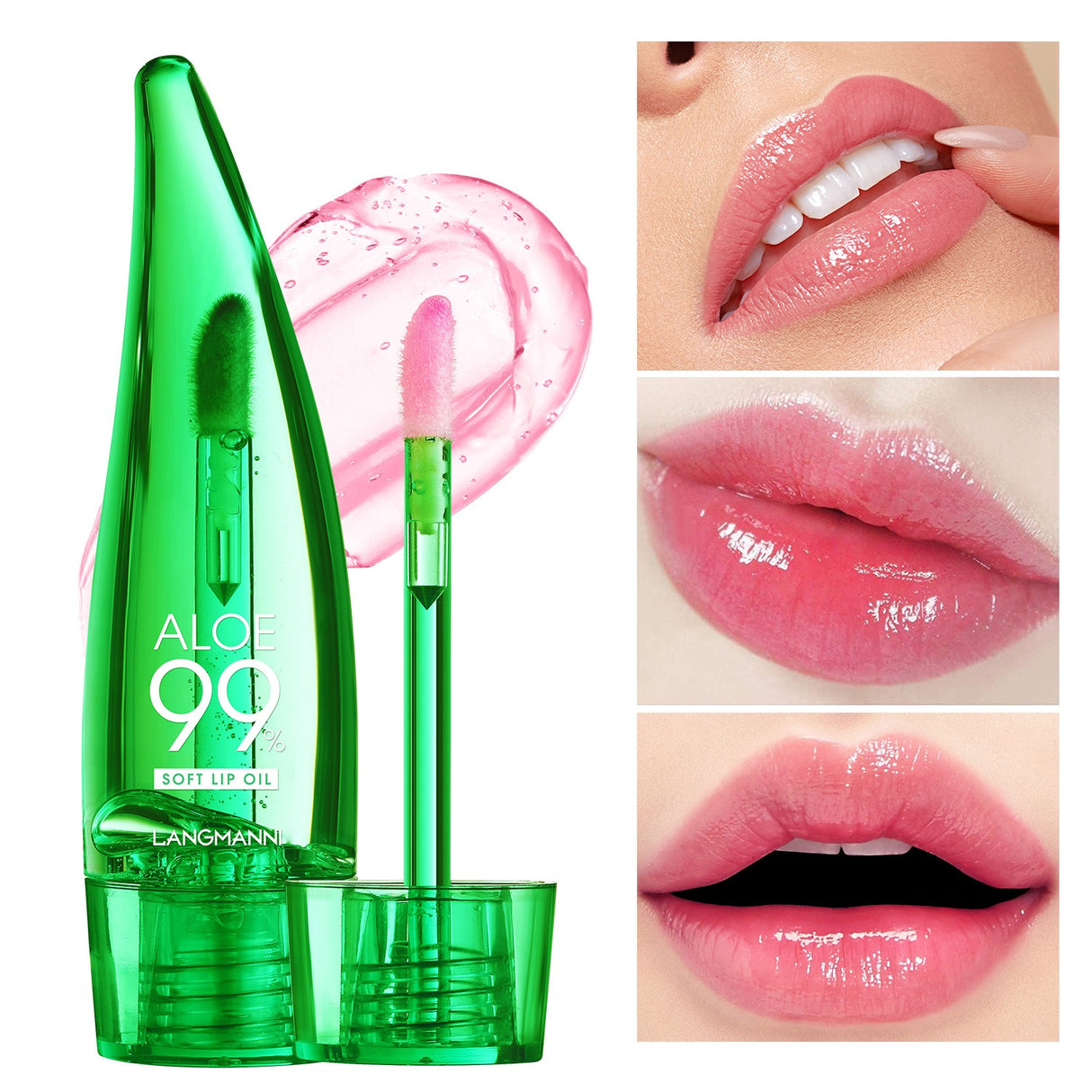 langmannni Aloe vera lip gloss, temperature-sensitive color-changing lip glaze, moisturizing and protective lipstick, lip oil - V.I.P Digital Presence
