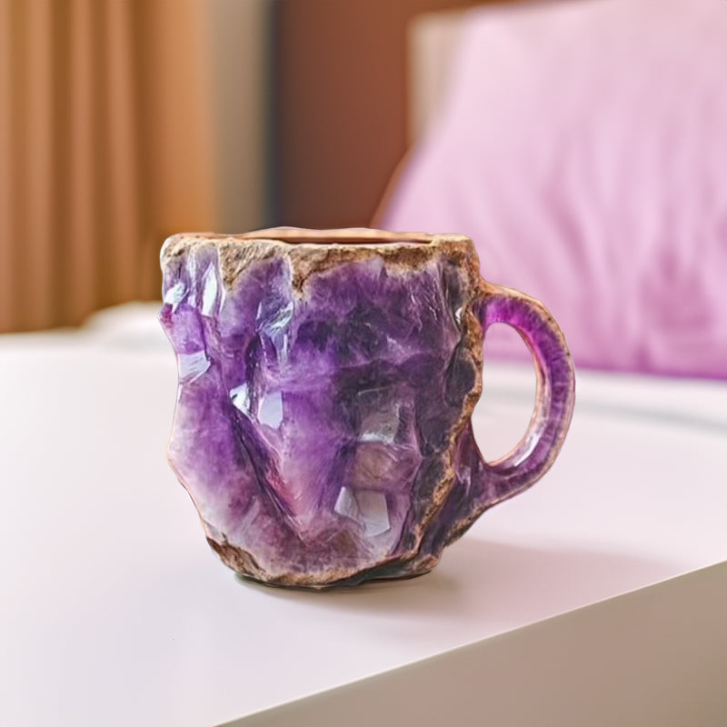 Healing & Spiritual Gifts: New Multi-Color Natural Mineral Crystal Mug. Colorful Crystal Christmas Mug for Coffee, Perfect for Festival. - V.I.P Digital Presence