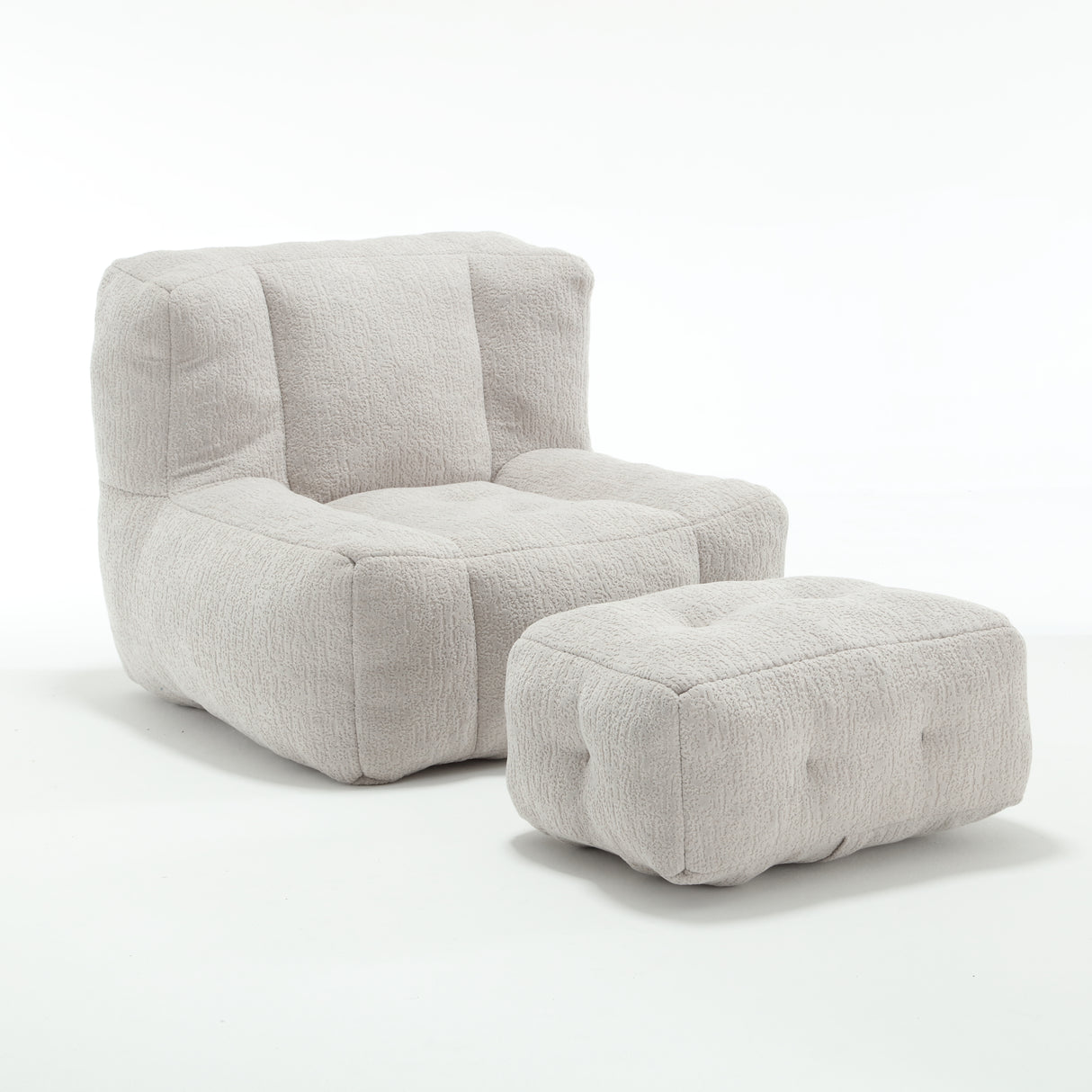 Fluffy bean bag chair Super soft couch chair with memory foam and footstool Indoor modern focus bean bag chair - V.I.P Digital Presence