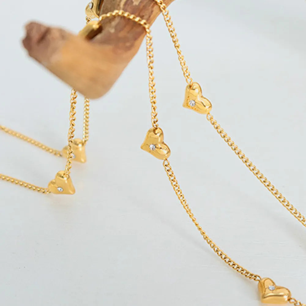 Titanium Steel Zircon Heart Necklace - V.I.P Digital Presence