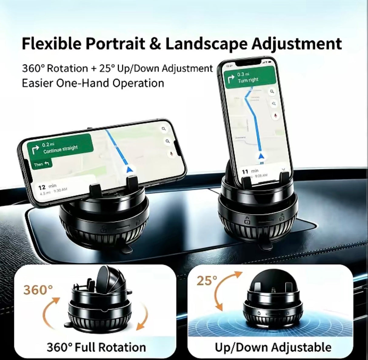 SpinMount Car Phone Holder