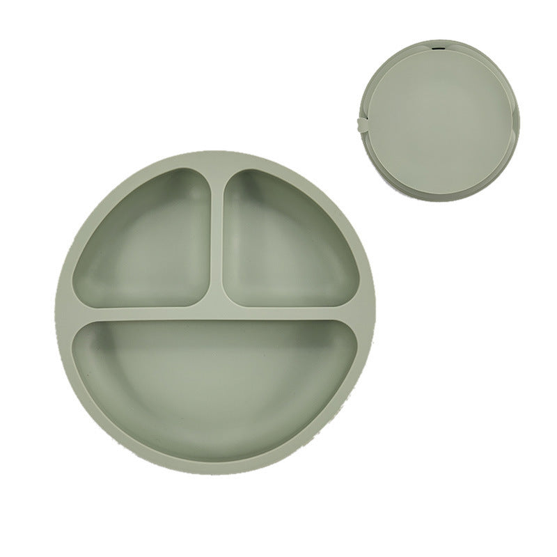 Children's Silicone Dinner Plate Infant Feeding Tableware Set Baby's Complementary Food Division Big Suction Cup Smiling Face Silicone Dinner Plate - V.I.P Digital Presence