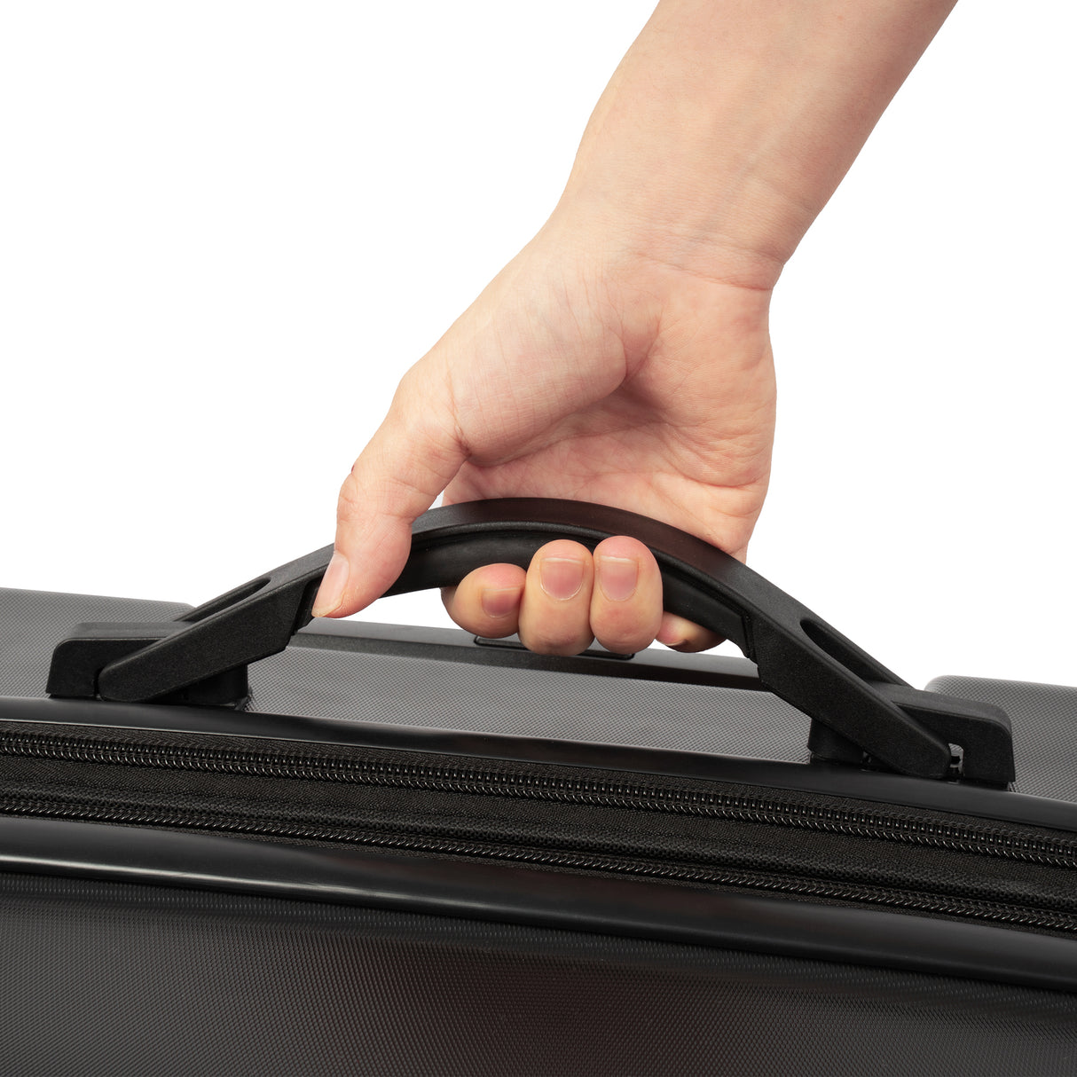Hardshell Luggage Sets 3 Pcs Spinner Suitcase with TSA Lock Lightweight 20''24''28'' Black + ABS