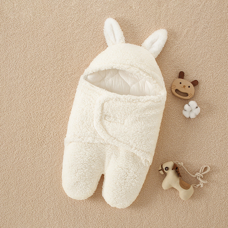 Productos para madres e hijos, edredón de terciopelo de cordero para recién nacidos, edredón para bebé, saco de dormir grueso con piernas divididas para otoño e invierno, edredón para bebé
