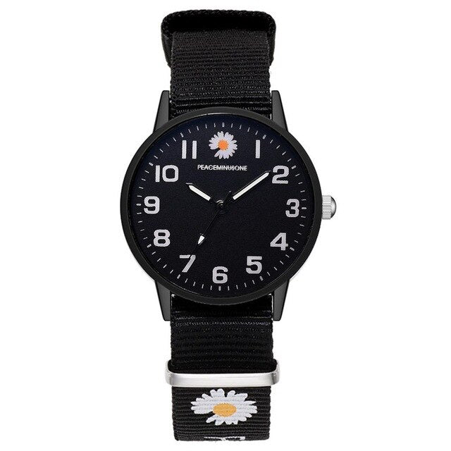 Fashion Daisy Flowers Nylon Band Watches For Women Casual Analog Quartz Wristwatches Women Watches Ladies Clock Relogio Feminino - V.I.P Digital Presence
