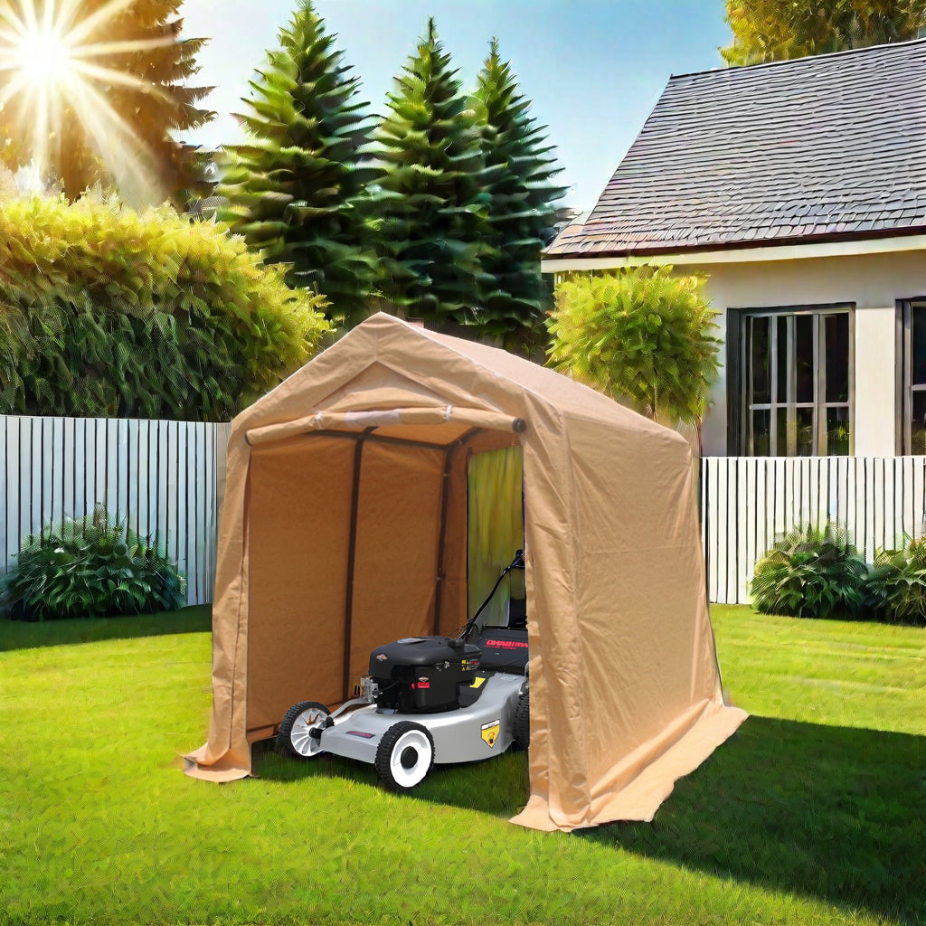 7x12ft Outdoor Portable Gazebo Storage Shelter Shed with 2 Roll up Zipper Doors & Vents Carport - V.I.P Digital Presence