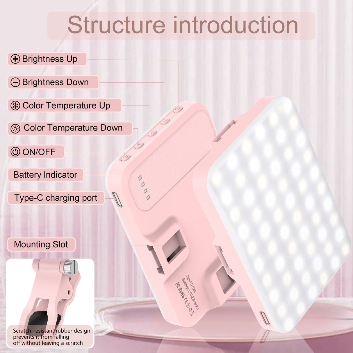 LED lights Mobile phone fill light pocket Portable vlog Tiktok live video shooting selfie night light - V.I.P Digital Presence