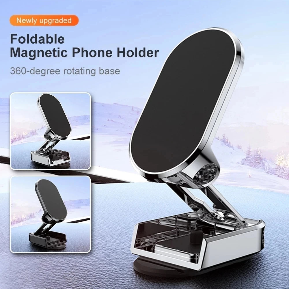 New Car Magnetic Phone Holder Folding Strong Magnet Mount Mobile Phone Metal Stand GPS Support for IPhone 13 12 Xiaomi Samsung - V.I.P Digital Presence