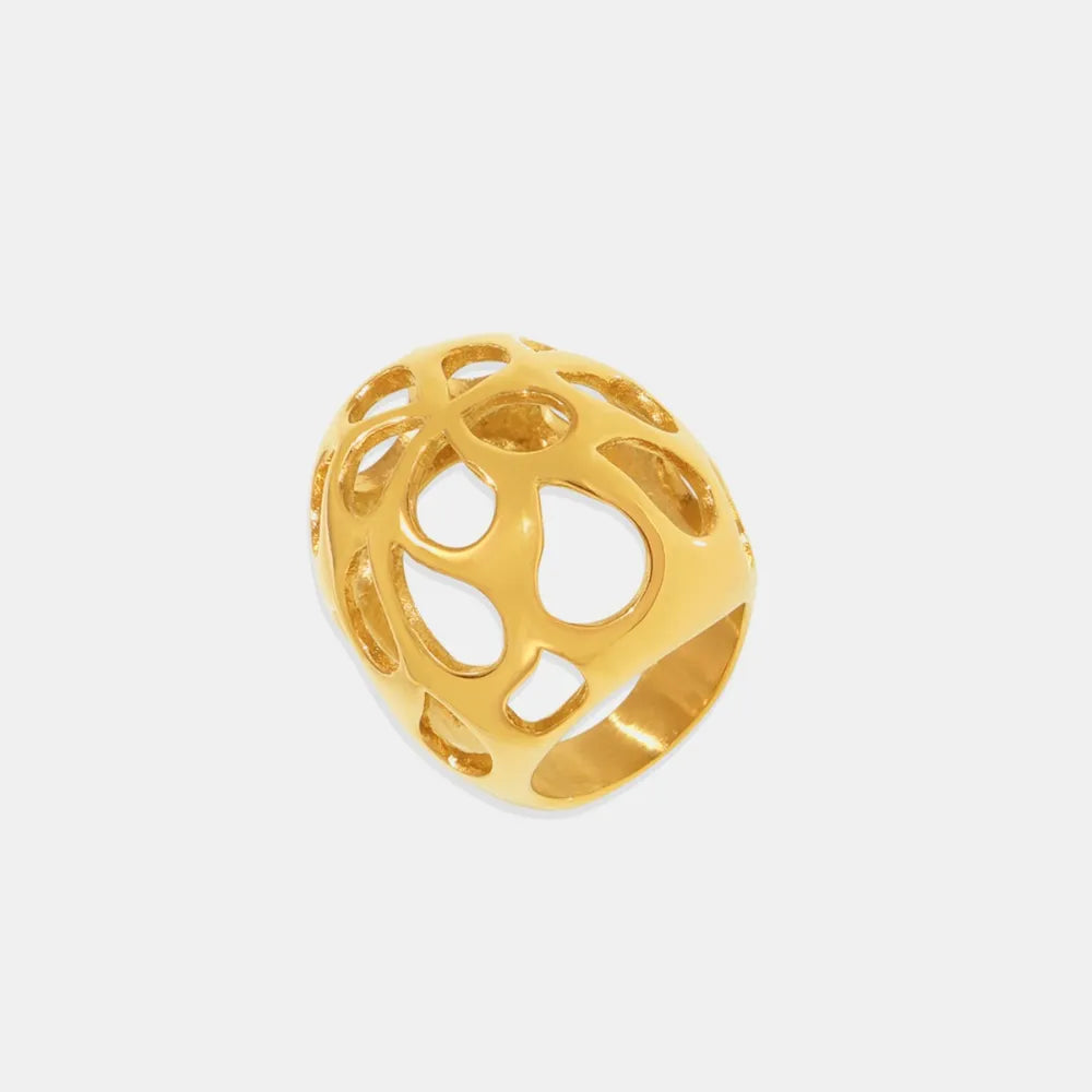 Large aperture hollow exaggerated heavy-duty stainless steel ring - V.I.P Digital Presence
