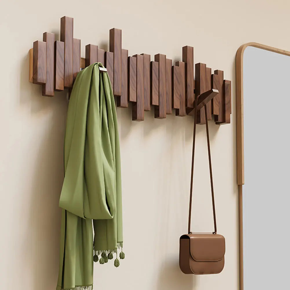 Coat Racks Wall Hanging Wall Entry Door Porch Hanging Scarf Coat Rack Perforated Solid Wood Creative Piano Keys Clothes Hook - V.I.P Digital Presence