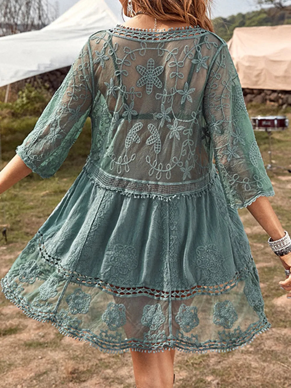 Sexy lace loose beach vacation hooded skirt bikini jacket swimsuit women - V.I.P Digital Presence