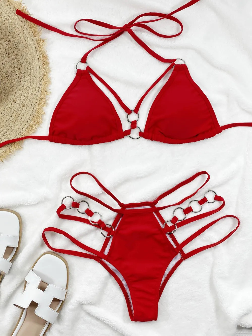 Cutout Halter Neck Two-Piece Bikini Set - V.I.P Digital Presence